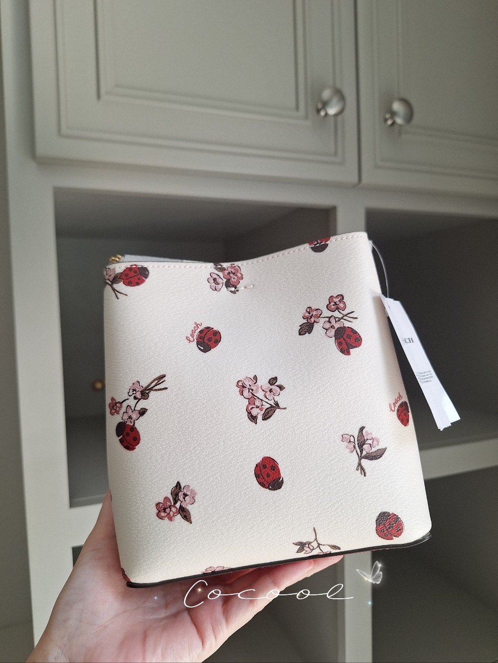 BNWT Coach mini town bucket bag with ladybug floral print crossbody bag shoulder - Picture 2 of 10